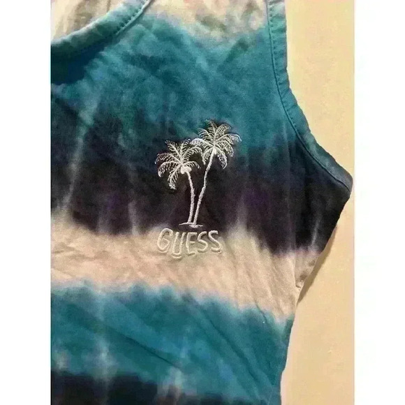 Y2K Guess Rhinestone Blue Tie Dye Tank Top, Size Small. - Picture 4 of 4